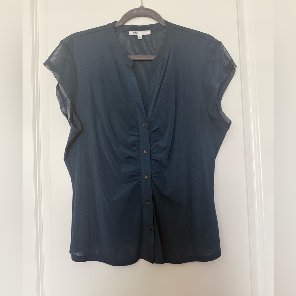DR2 Blue Button-Down Blouse